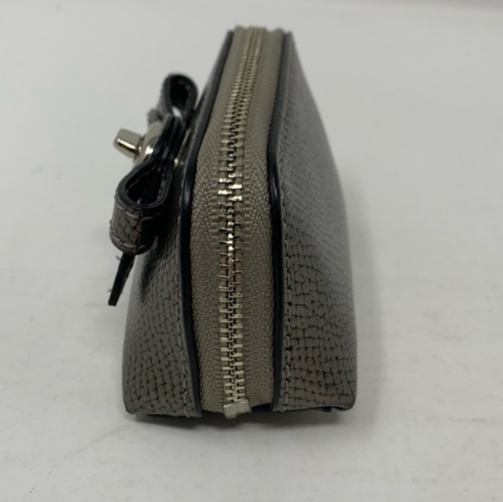 Coach Pouch Small Zip Top Gray Gunmetal Turnlock - Picture 4 of 6